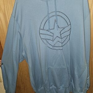 Blue Hoodie with Star Emblem